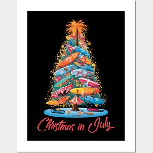 Surfboard Seasons | "Christmas In July" Tree T-shirt Posters and Art